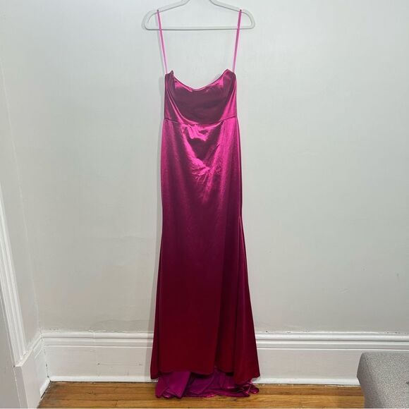 IEENA FOR MAC DUGGAL Pink Strapless Gown - Size 4 - Picture 3 of 12